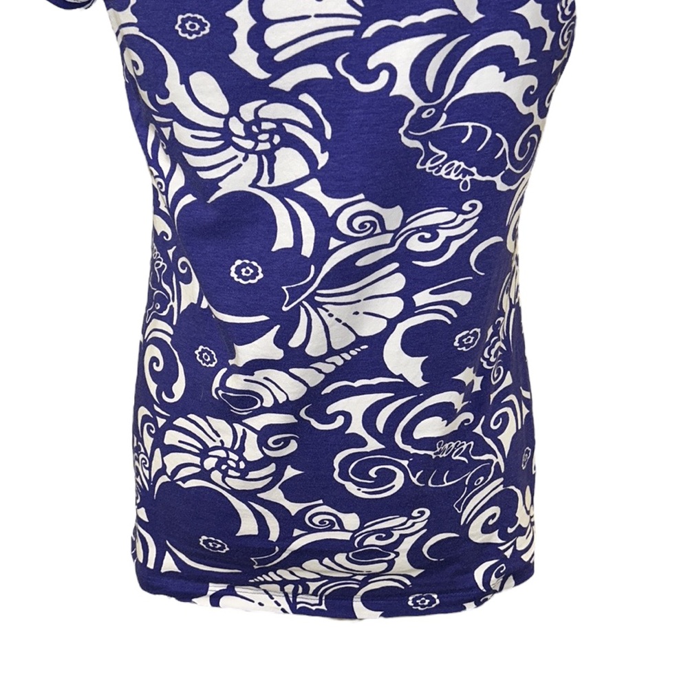 Lilly Pulitzer Michele Tide Pools V-Neck Tee - S - Picture 8 of 12